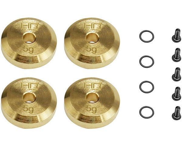Hot Racing `+4mm Steel Axles BRASS WEIGHT SCX24 - HRASXTF2604H