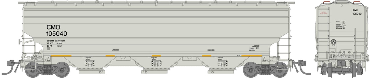 Jackson Railcar H501049 - Trinity 5239 3-Bay Covered Hopper Union Pacific (CMO) 105040 No Shield - HO Scale