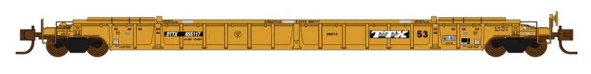 Jacksonville Terminal N DTTX NSC 53' well car Class NWF13 - 17 Post, 3 silver stripes TTX 655119