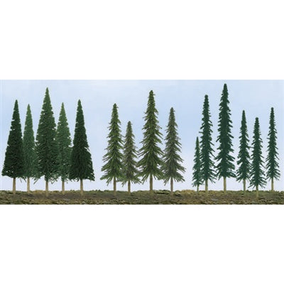 JTT Minature Tree - Evergreen Tree Bulk Pack -- 2-1/2 - 6" 6.4 - 15.2cm pkg(90) - JTT92118