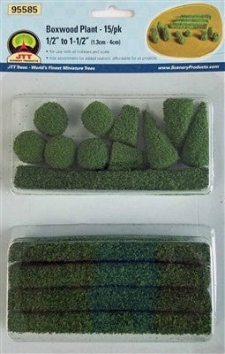 JTT Miniature Tree Boxwood Plants -- pkg(15) - JTT95585