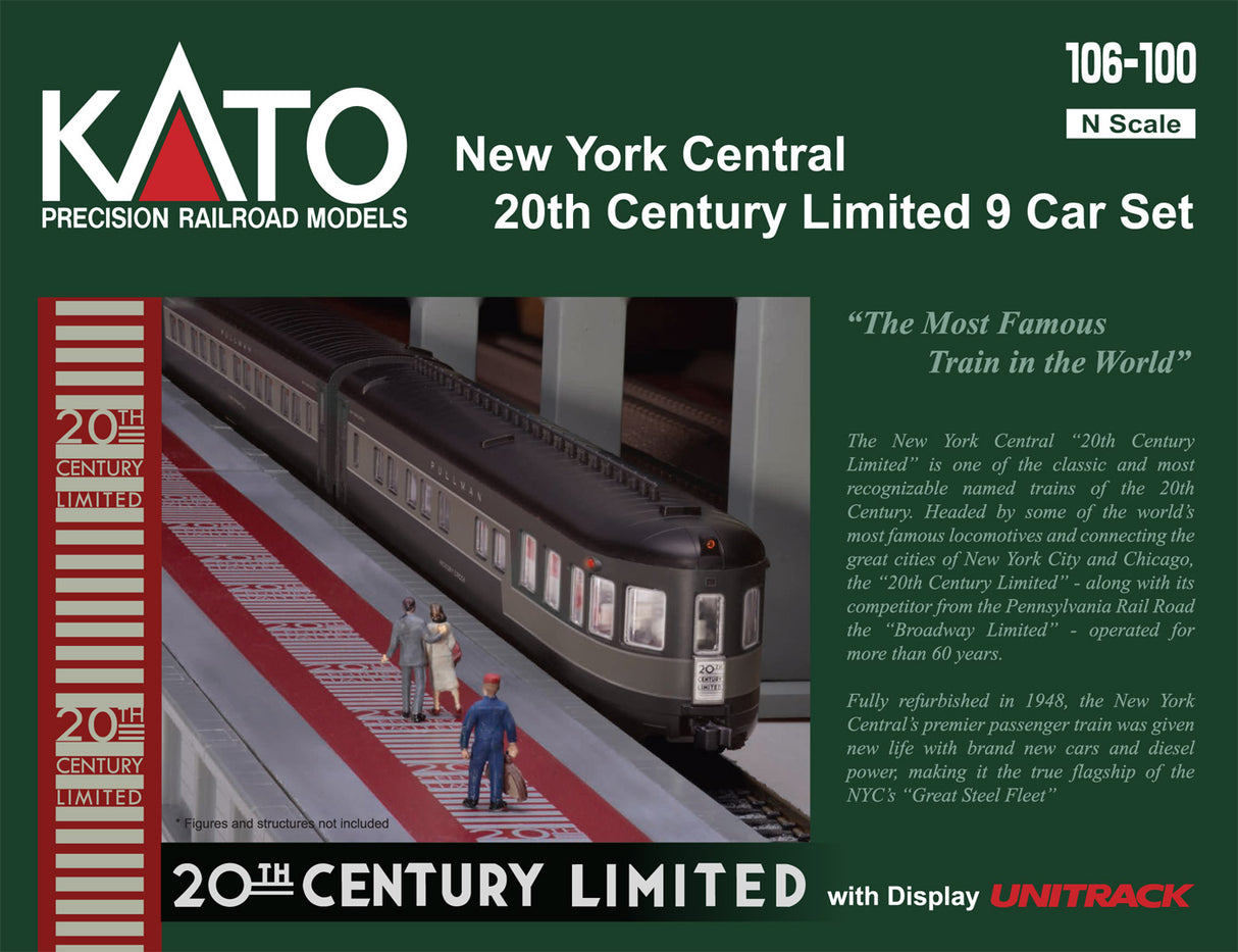 Kato N NYC 20TH CENTURY LIMITED 9-CAR SET - KAT106100