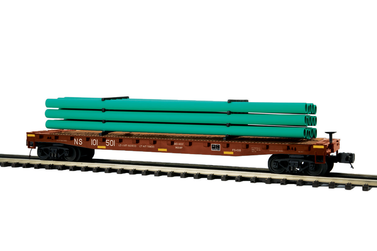 MTH O 60' Flatcar w/Pipe Load NS - MTH2095560