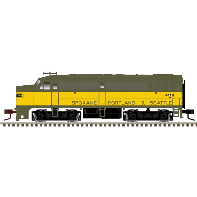 Atlas N Alco FA1 Large Numberboards - Standard DC - Master(R) Silver -- Burlington Northern #4117 (Ex-SP&S, yellow, green)