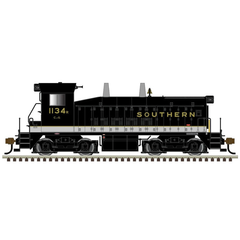 Atlas N EMD SW9/1200 - Standard DC - Master(R) -- Southern Railway #1138 (black, aluminum)
