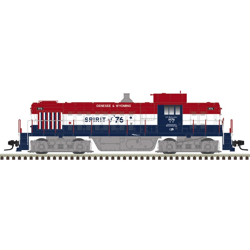 Atlas N Alco RS1 - Standard DC - Master(R) -- Genesee & Wyoming #1976 (Bicentennial, red, white, blue)