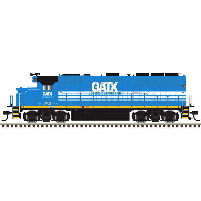 Atlas N EMD GP40 - Standard DC - Master(R) -- GATX Leasing GCSX #3717 (blue, white, black)