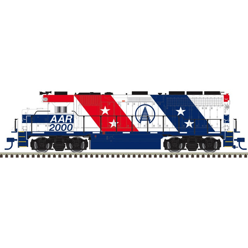 Atlas N EMD GP40 - Standard DC - Master(R) -- American Association of Railroads AAR #200 (white, red, blue)