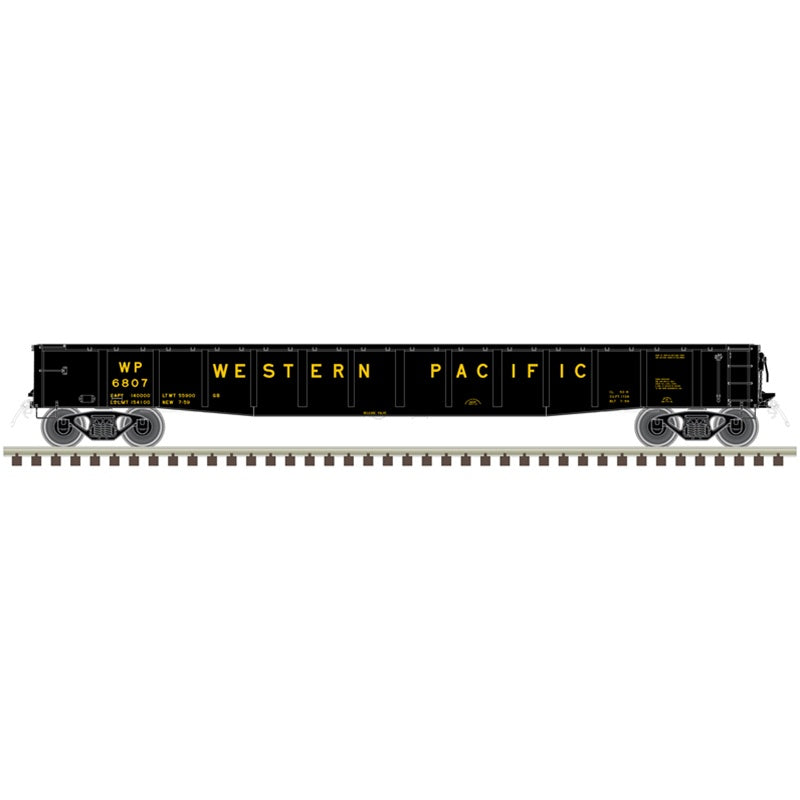 Atlas N ACF 70-Ton 52' Gondola - Ready to Run - Master(R) -- Western Pacific (WP) #6818 (black, yellow)