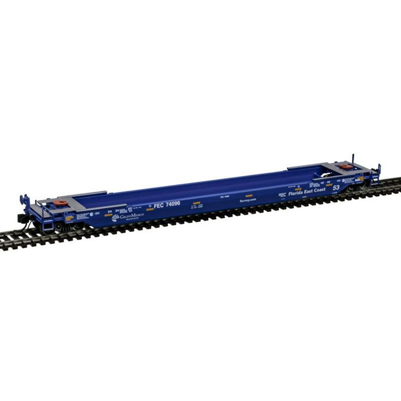 Atlas N 53' Rebuilt Well Car - Ready to Run - Master(R) -- Florida East Coast (FEC) #74085 (blue, white, Grupo Mexico Logo)