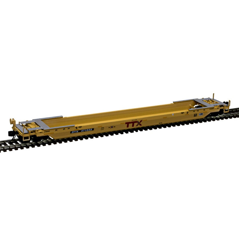 Atlas N 53' Rebuilt Well Car - Ready to Run - Master(R) -- TTX DTTX #475302 (yellow, red, small Next Load Any Road Logo)