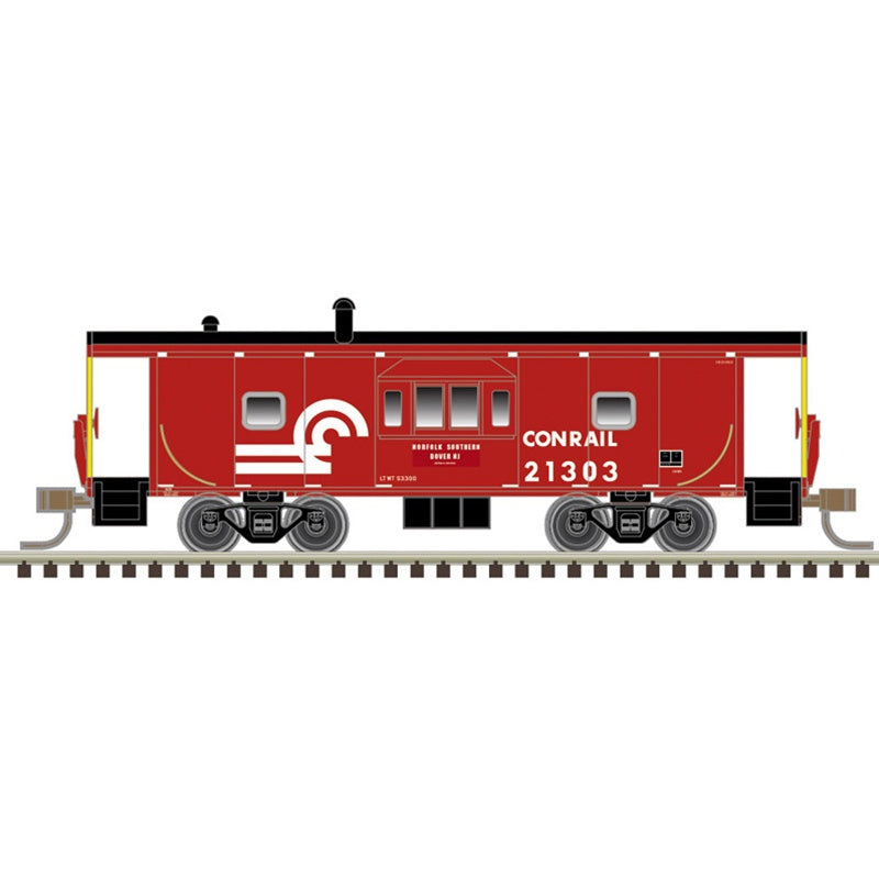 Atlas N International Steel Bay Window Caboose - Ready to Run - Master(R) -- Conrail #21280 (Boxcar Red, white)
