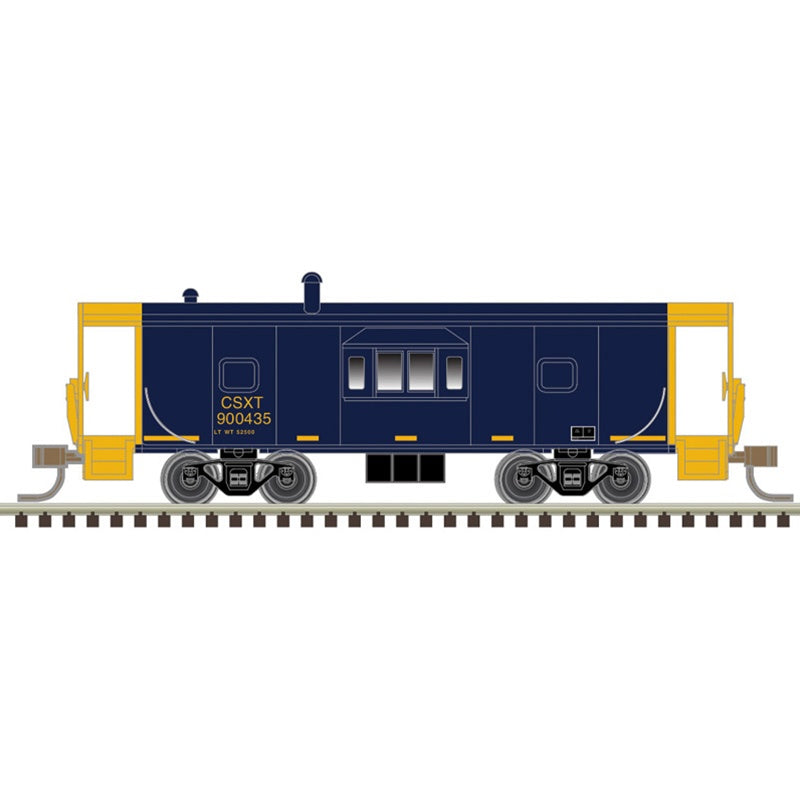 Atlas N International Steel Bay Window Caboose - Ready to Run - Master(R) -- CSX #900436 (blue, yellow)