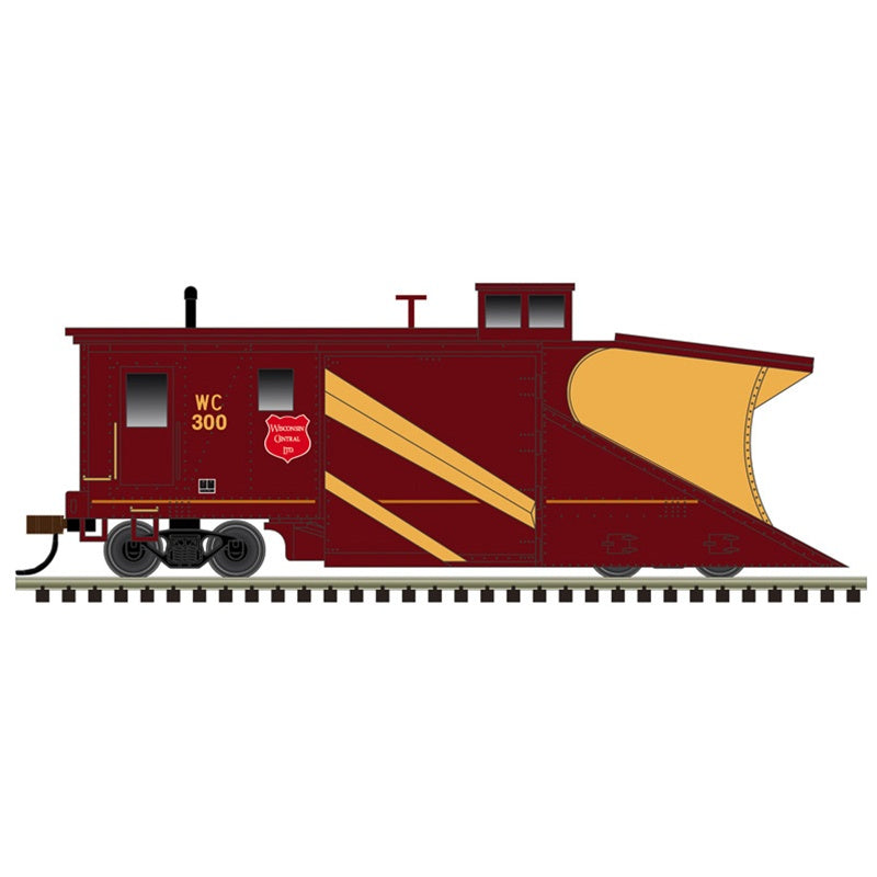 Atlas N Russell Snow Plow - Ready to Run - Master(R) -- Wisconsin Central #300 (maroon, yellow)