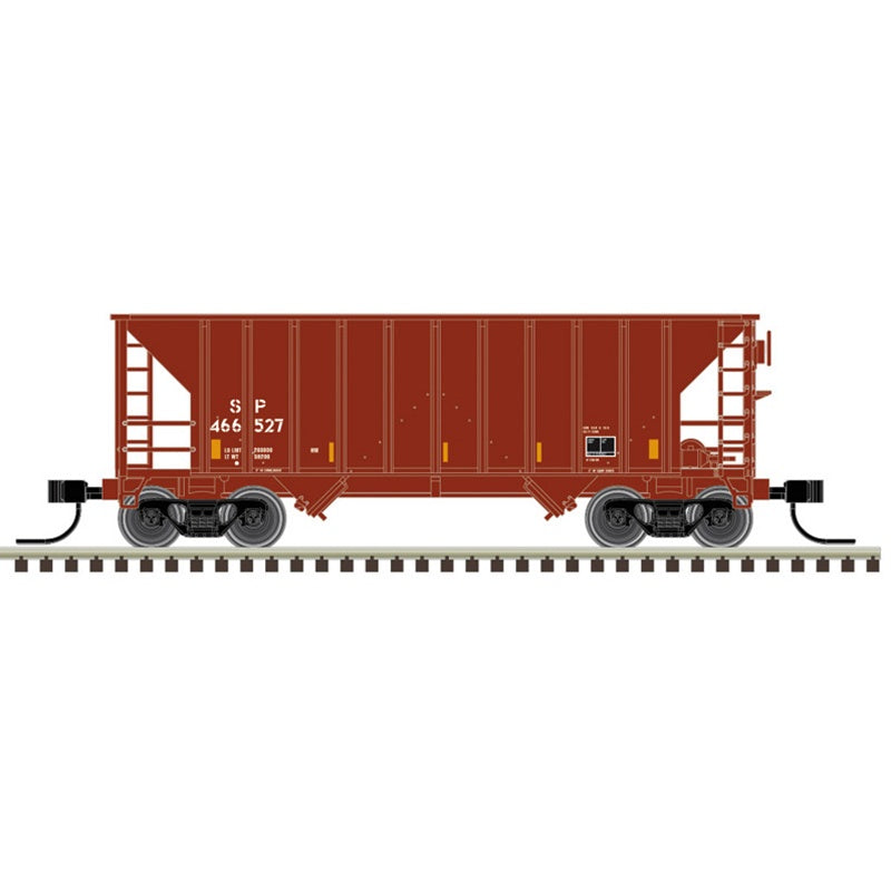 Atlas N Greenville 100-Ton 2-Bay Hopper - Ready to Run - Master(R) -- Southern Pacific #466527 (Boxcar Red, Reporting Marks Only, yellow conspicui