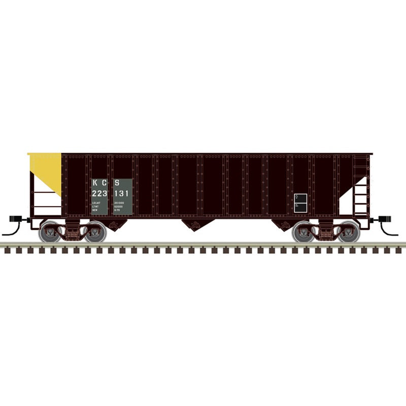 Atlas N 90-Ton 3-Bay Hopper with Load - Ready to Run -- Kansas City Southern #223185 (black, yellow)