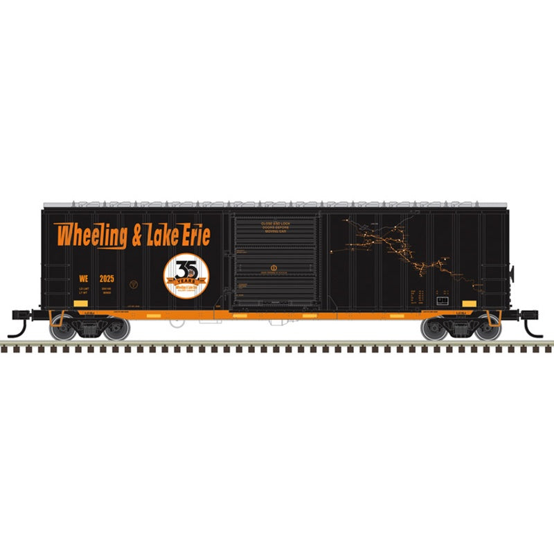 Atlas N ACF(R) 50'6" Boxcar - Ready to Run -- Wheeling & Lake Erie #2025 (Fantasy Commemorative Scheme, black, orange)