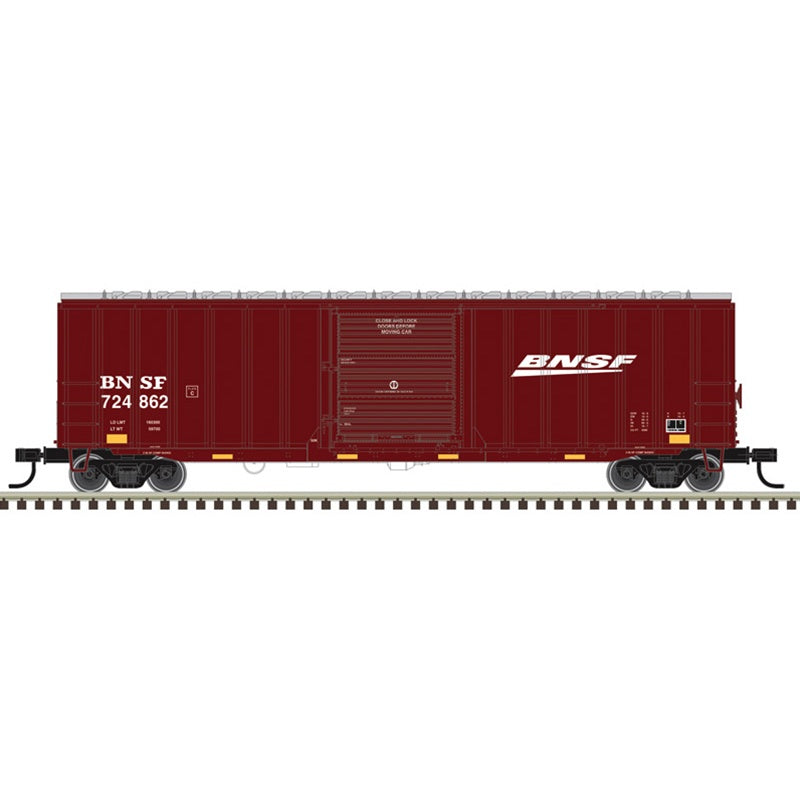 Atlas N ACF(R) 50'6" Boxcar - Ready to Run -- BNSF Railway #724876 (Boxcar Red, white, Wedge Logo, yellow conspicuity mark