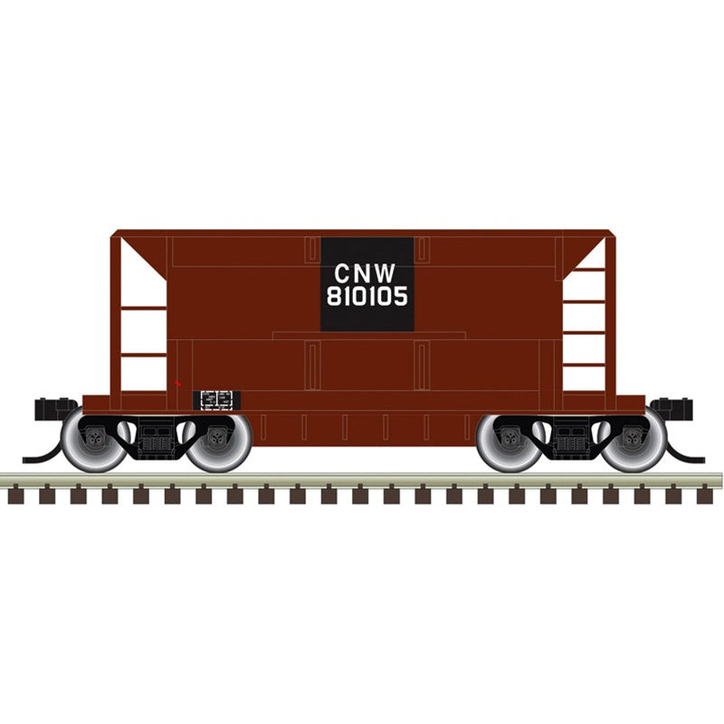 Atlas N 70-Ton Ore Car - Ready to Run -- Chicago & North Western (C&NW) #810105 (Patched, Boxcar Red, black)