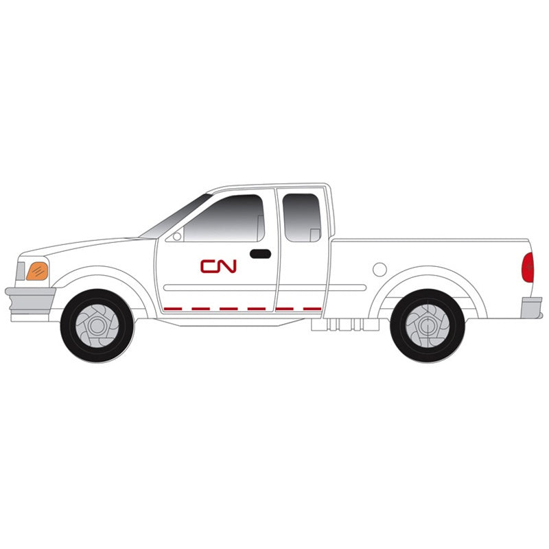 Atlas N 1997 Ford F-150 Pickup Truck 2-Pack - Standard Sides - Assembled -- Canadian National (MOW, white, red)