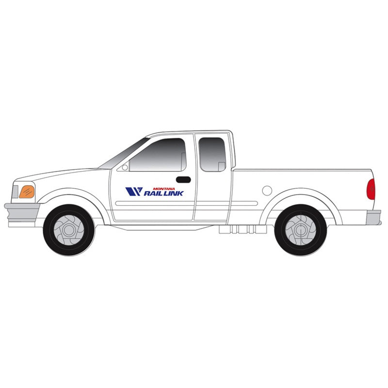 Atlas N 1997 Ford F-150 Pickup Truck 2-Pack - Standard Sides - Assembled -- Montana Rail Link (MOW, white, blue)