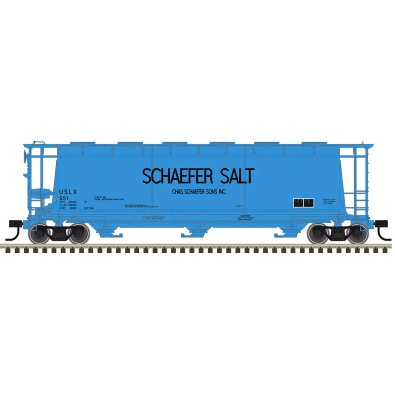 Atlas Master (3-Rail) O 3 Bay Cylindrical Hopper Schaefer Salt #554