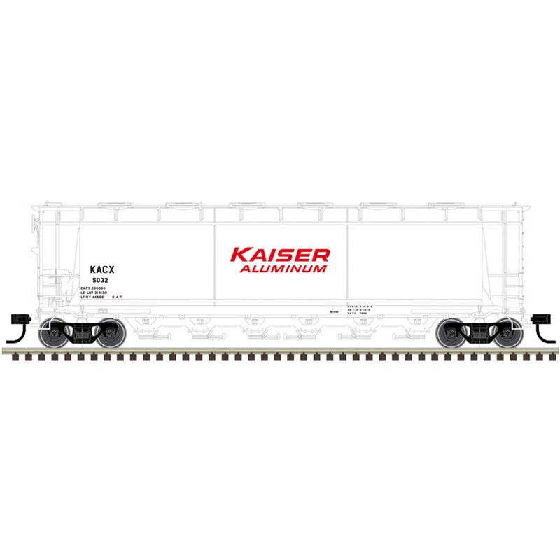 Atlas Master (3-Rail) O 6 Bay Cylindrical Hopper Kaiser Aluminum #5032