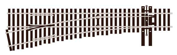 Peco SL-E8352 HO Streamline Code 83 #5 Turnout -- Electrofrog -- Left Hand
