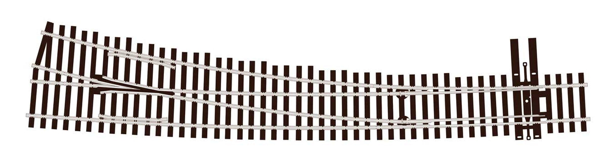 Peco SL-E8376 HO North American Style Code 83 #7 Curved Turnout -- Electrofrog -- Right Hand