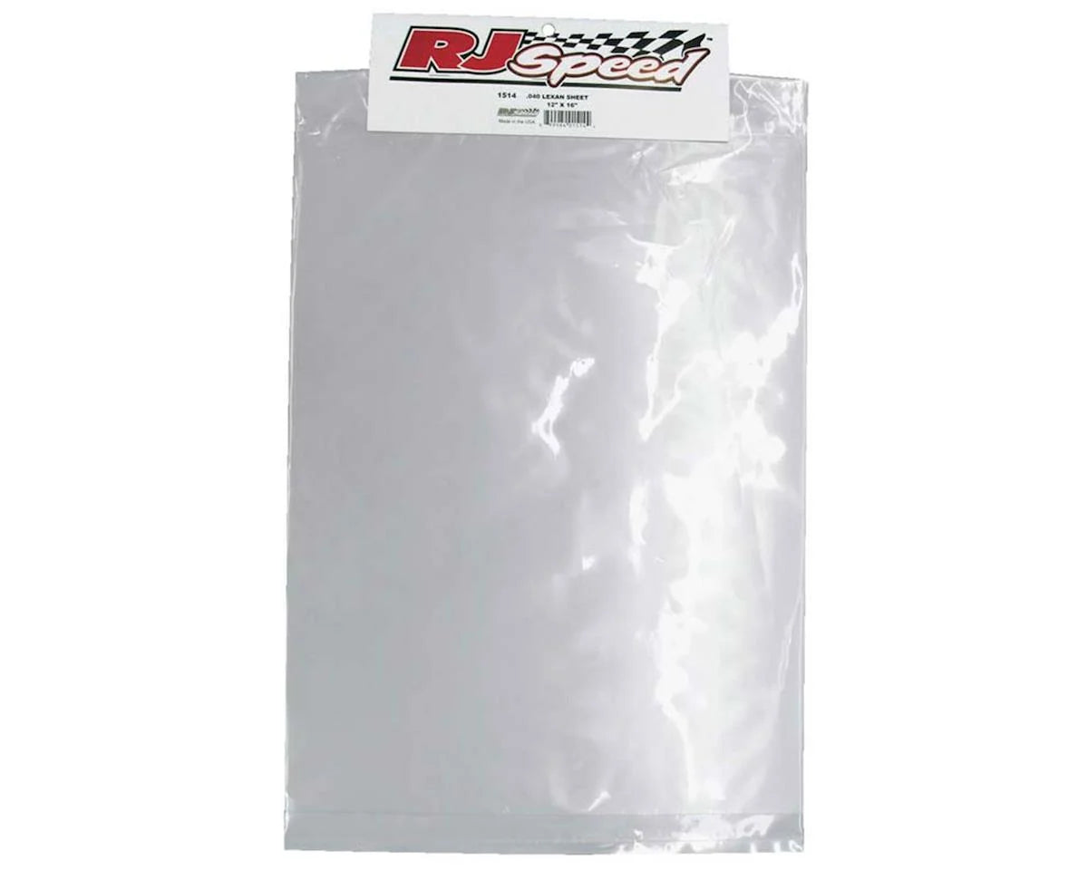 RJ Speed Lexan Sheet Large 12x16" .040 1.0mm (1) - RJS1514