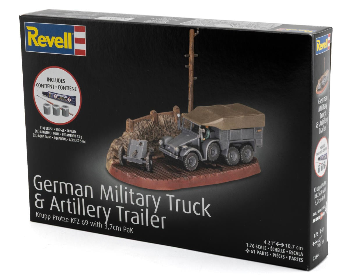 Revell 1/76 German Military Truck & Artillery Trailer Plastic Model Kit