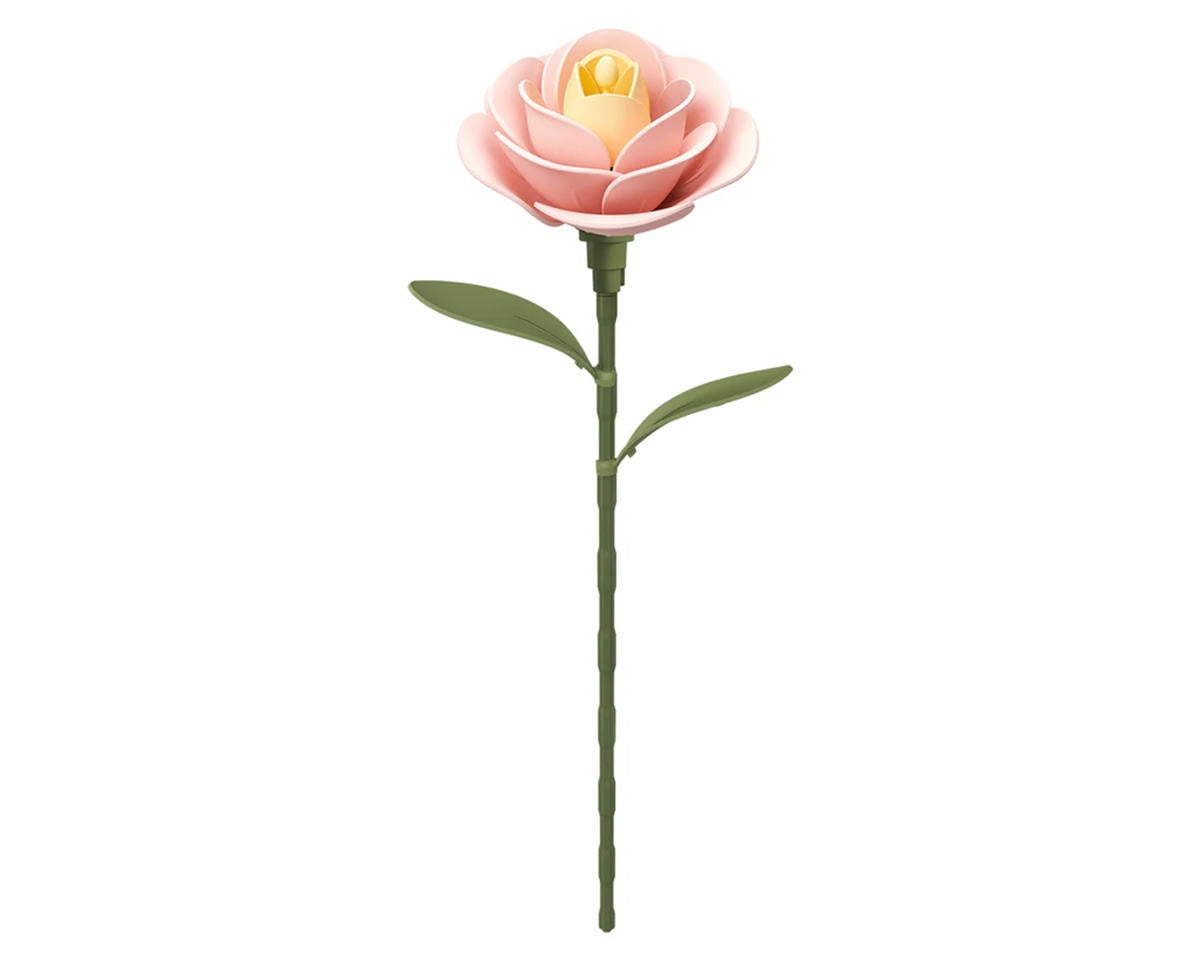 Robotime Light Pink Camellia DIY Miniature 3D Plastic Model Kit