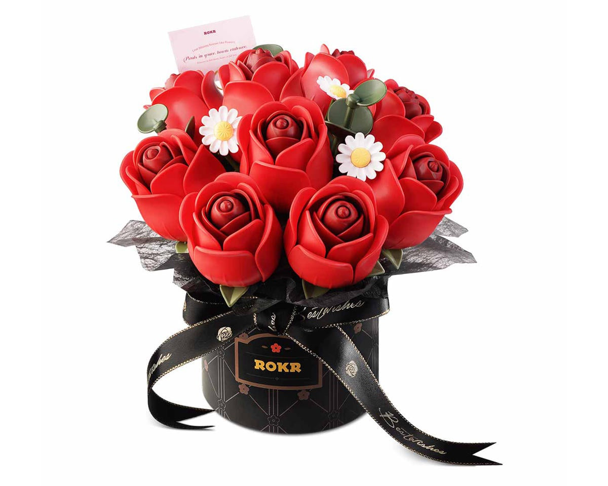 Robotime Red Rose Bouquet DIY Miniature 3D Plastic Model Kit