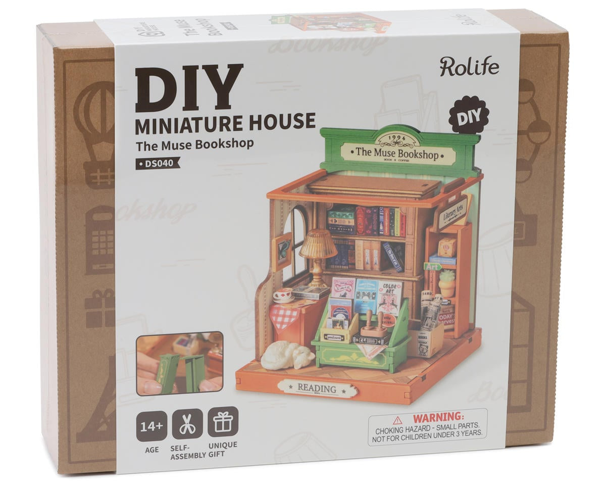 Robotime Rolife The Muse Bookshop DIY Miniature 3D Wooden Model Kit