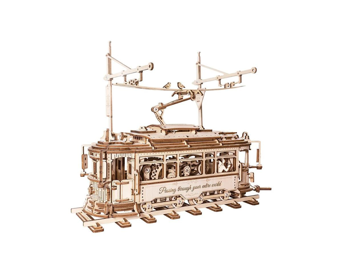 Robotime Classic Wooden City Tram Assembly Kit