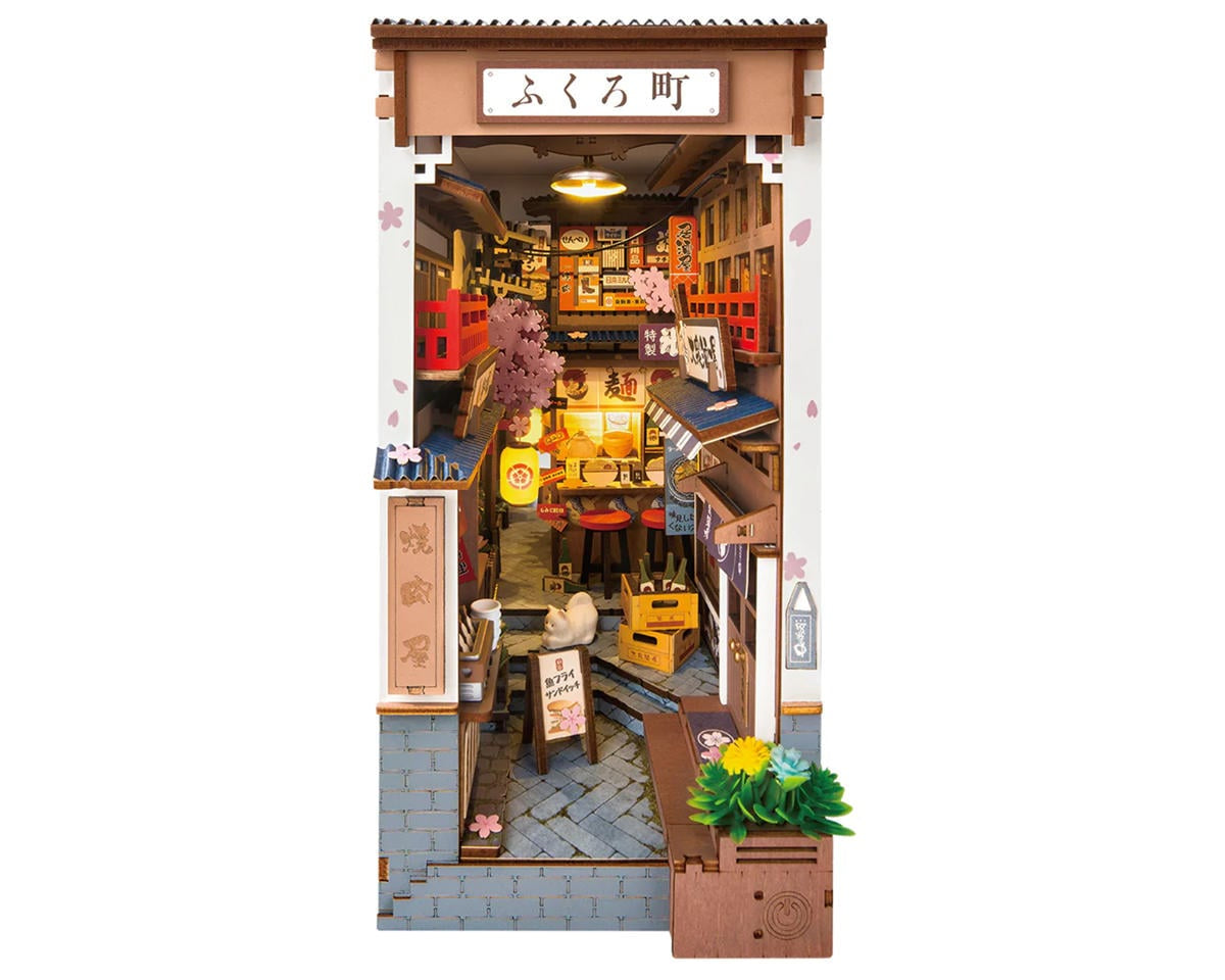 Robotime Rolife Book Nook & Wonderland Sakura Wine Alley DIY Miniature 3D Wooden