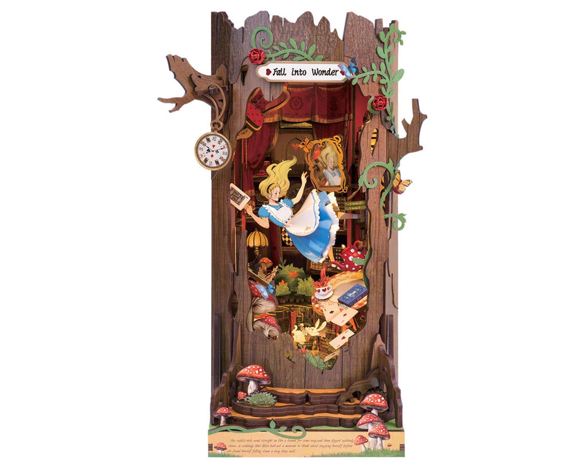 Robotime Fall into Wonder Book Nook Shelf Insert Miniature 3D Wooden Model Kit