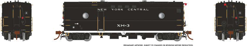 Rapido Trains Steam Heater - Generator Car - Sound and DCC - Ready to Run -- New York Central XH-2 (black, white) - RPI107336