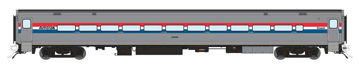 Rapido Trains Horizon Fleet Coach - Ready to Run -- Amtrak #54057 (Phase 3 Wide, silver, red, white, blue)