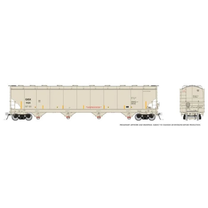 Rapido Trains HO Trinity 6241 cuft Plastics Covered Hopper GISX (INEOS Olefins & Polymers): 6-Pack