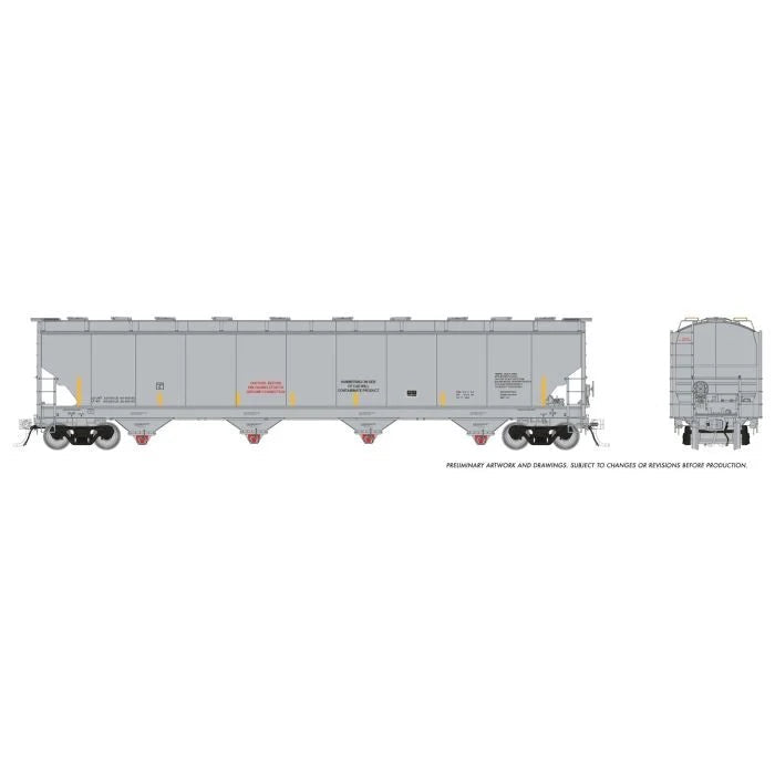 Rapido Trains HO Trinity 6221 cuft Plastics Covered Hopper Data Only - Grey - Single Car