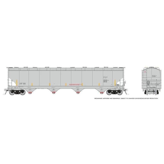 Rapido Trains HO Trinity 6241 cuft Plastics Covered Hopper Data Only - Grey - Single Car