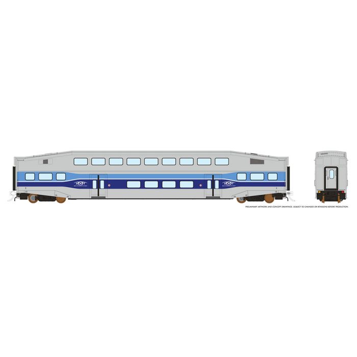 Rapido Trains HO BiLevel Commuter Car - AMT Coach: Unnumbered - RPI146003