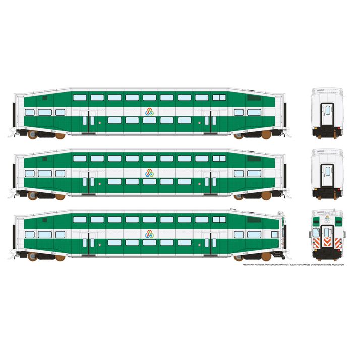 Rapido Trains HO BiLevel Commuter Car - TriRail: Set #1 - RPI146015