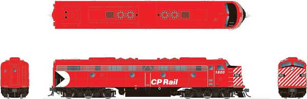 Rapido Trains EMD E8A - Standard DC -- Canadian Pacific 1802 (Action Red, Multimark Logo, 5" Stripes) - RPI28017