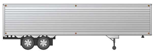 Rapido Trains Fruehauf 40' Fluted-Side Volume Van Trailer - Assembled -- Painted, Unlettered (silver) - RPI403065