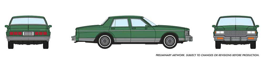 Rapido Trains 1980-1985 Chevrolet Caprice Sedan - Assembled -- Green - RPI800002