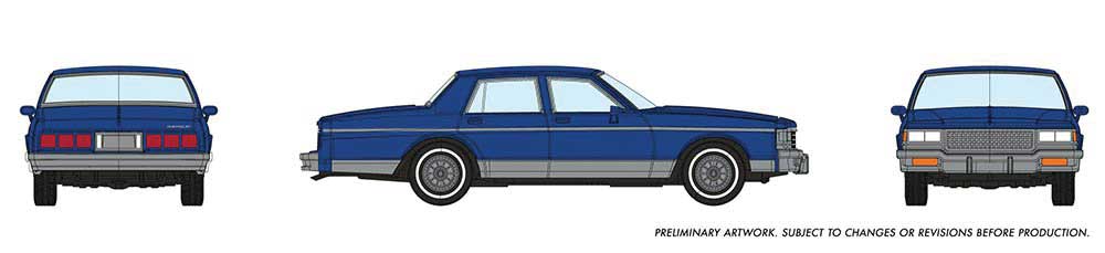 Rapido Trains 1980-1985 Chevrolet Caprice Sedan - Assembled -- Dark Blue - RPI800003