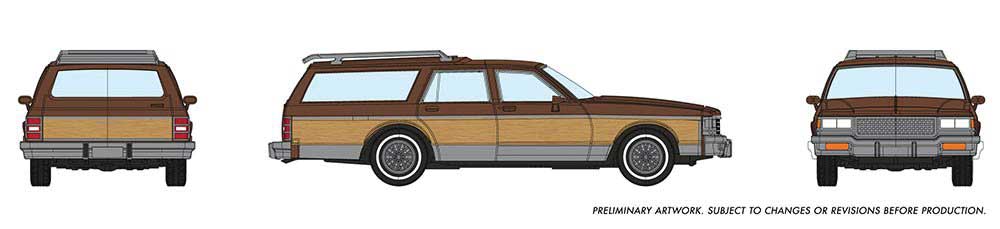 Rapido Trains 1980-1985 Chevrolet Caprice Station Wagon - Assembled -- Brown Woody (Woodie) - RPI800006