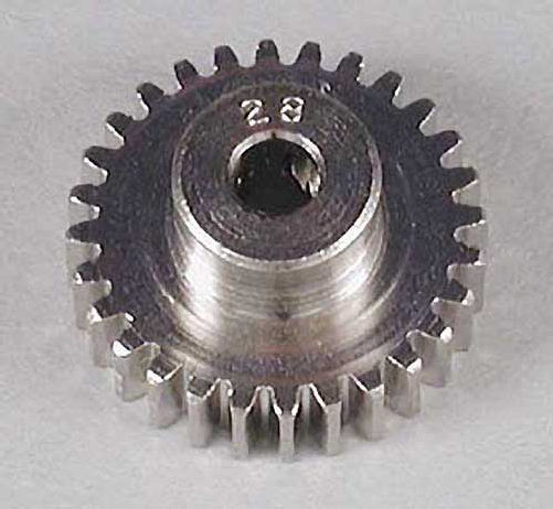 Robinson Racing Products Nickel Plated Steel Motor Pinion, 1/8" / 48P / 28T - RRP1028